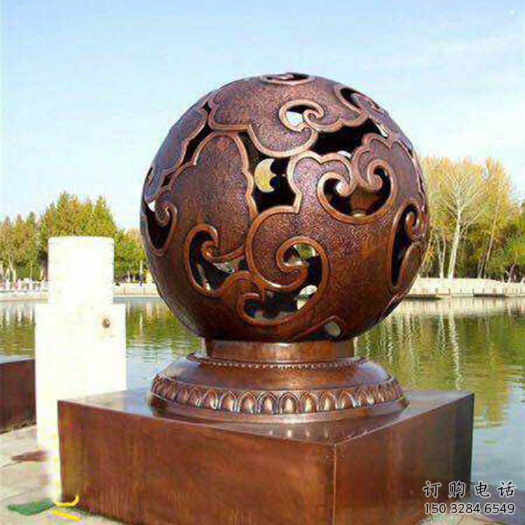 鏤空球雕塑標準，陸地擺件，烤漆鏤空球雕塑定制