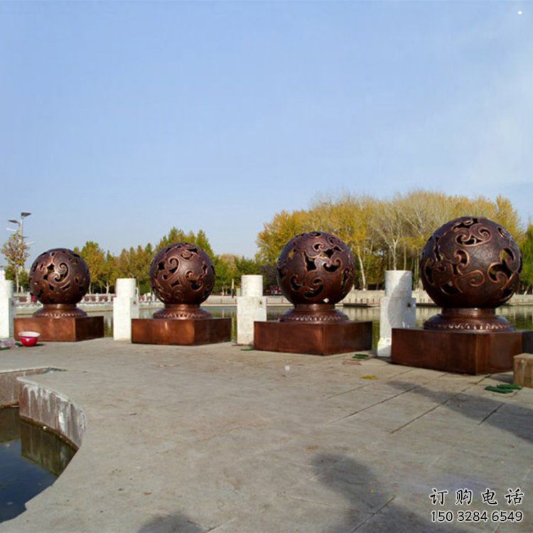 鏤空球雕塑承接，村標(biāo)概念，地產(chǎn)烤漆鏤空球雕塑廠家