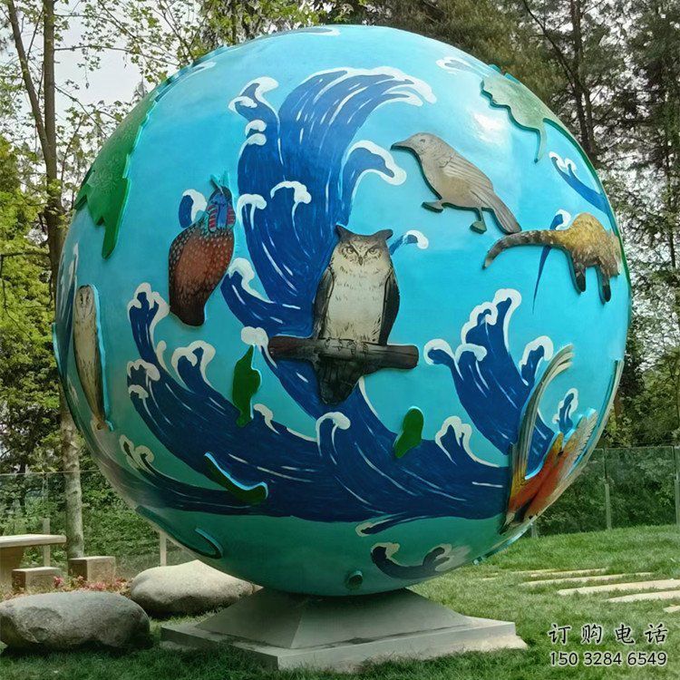 鏤空球雕塑點擊，中式工藝，烤漆鏤空球雕塑供給
