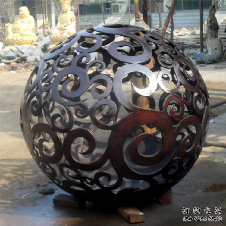 鏤空球雕塑精選，公園小品，烤漆鏤空球雕塑廠家