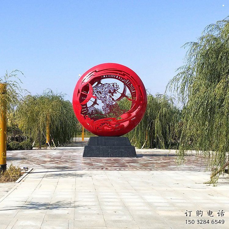 空心球雕塑訂做，戶外雕塑，不銹鋼鏤空空心球雕塑廠家