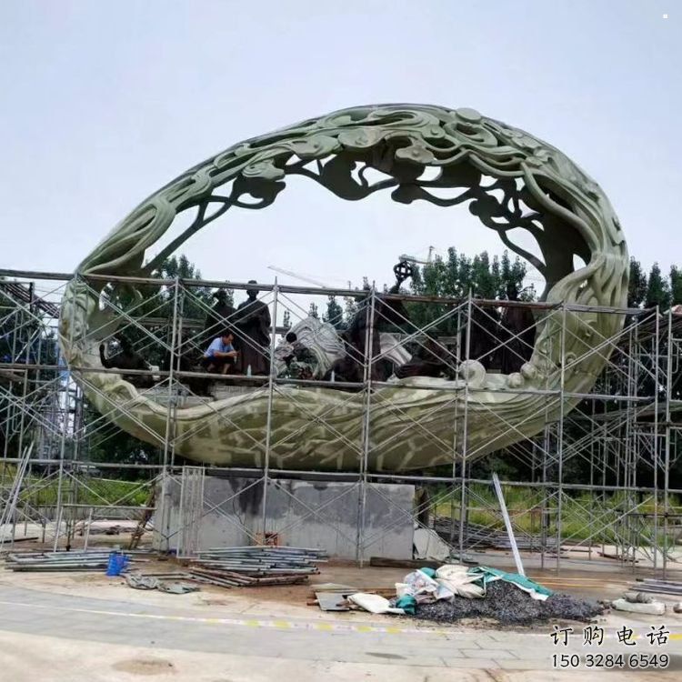 空心球雕塑制作，景區(qū)案例，鏤空空心球雕塑廠家