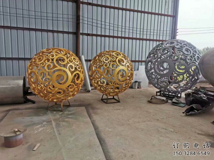 棱面球雕塑承接，城市裝飾，鏤空棱面球雕塑生產商