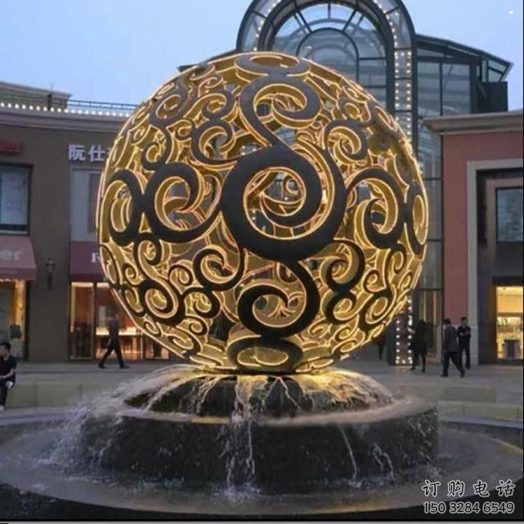燈光球雕塑展品，鋼管組合，不銹鋼燈光球雕塑常用