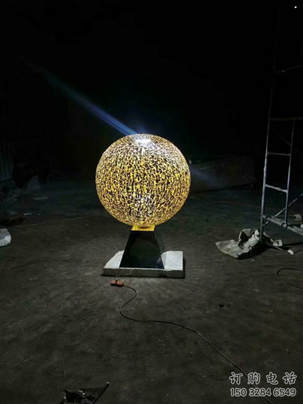 燈光球雕塑制作，景觀雕塑，不銹鋼燈光球雕塑廠家