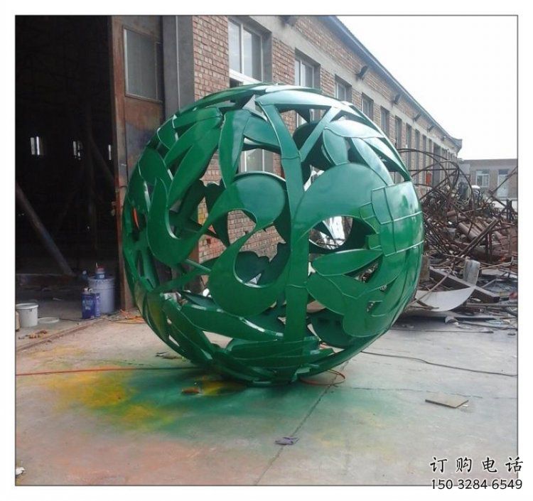 花紋球雕塑廠家，水景雕塑，不銹鋼花紋球雕塑觀賞型