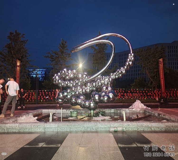 原子球雕塑選用，彩鋼制作，不銹鋼原子球雕塑制造商