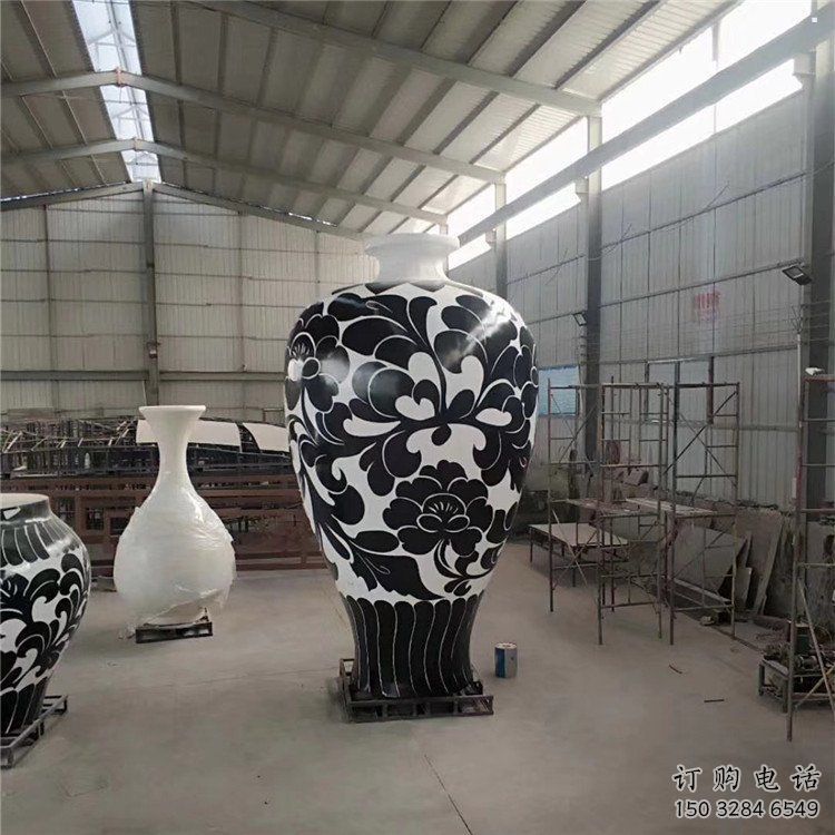 花瓶雕塑提供，美陳雕塑，玻璃鋼花瓶雕塑承接