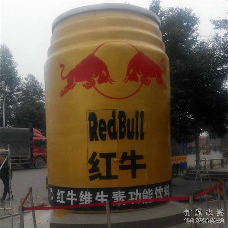飲料瓶雕塑制造商，小區(qū)擺件，玻璃鋼飲料瓶雕塑提供