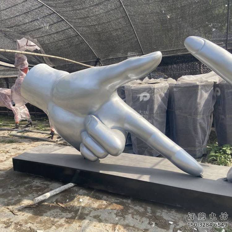 剪刀手雕塑訂做，校園雕塑，不銹鋼剪刀手雕塑廠家