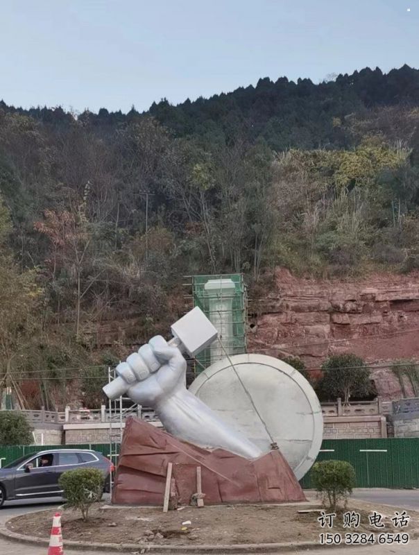 拳頭雕塑供求，中式工藝，不銹鋼拳頭雕塑廠家