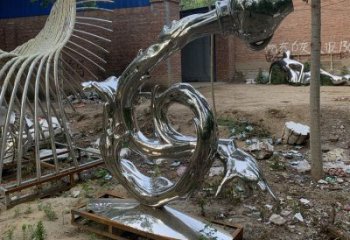 波浪雕塑展品，彩鋼制作，不銹鋼波浪雕塑精品