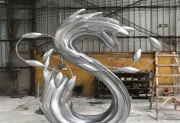 公園海浪雕塑，噴砂發(fā)光雕塑，鍛造工藝