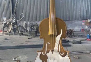 大提琴雕塑展品，室外軟裝，展示不銹鋼大提琴雕塑訂做