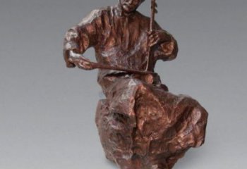 拉二胡雕塑點(diǎn)擊，地標(biāo)擺件，民俗民俗人物雕塑承接