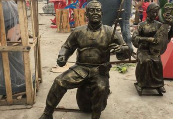 拉二胡雕塑選定，景觀雕塑，民俗人物雕塑生產(chǎn)商