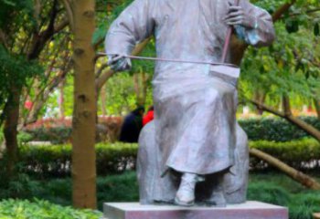 拉二胡雕塑專供，景區(qū)雕塑，仿古民俗人物雕塑提供