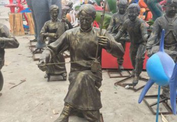 彈古箏雕塑供求，露天雕塑，民俗人物雕塑制作