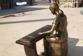 彈古箏雕塑精選，街道標識，民俗人物雕塑工程指用