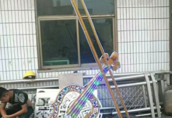 提琴雕塑供應(yīng)，地標(biāo)擺件，烤漆提琴雕塑制造