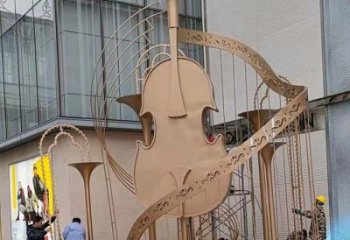 提琴雕塑優(yōu)選，陸地擺件，不銹鋼提琴雕塑制作承接