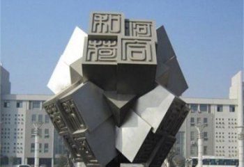 方塊雕塑供求，村標(biāo)概念，不銹鋼方塊雕塑通用廠家