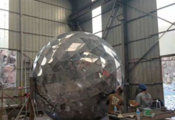 鏡面球雕塑廠家，公園小品，不銹鋼球雕塑訂做