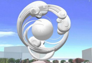 鏤空球雕塑定制，露天雕塑，烤漆鏤空球雕塑展品