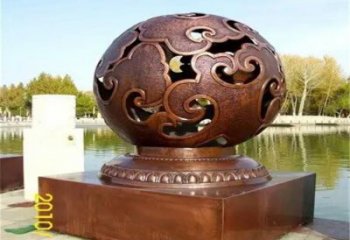 鏤空球雕塑服務(wù)商，街景小品烤漆鏤空球雕塑訂做