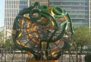 鏤空球雕塑精選，廣場(chǎng)系列，烤漆鏤空球雕塑廠家