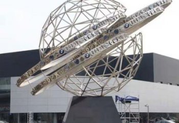 鏤空球雕塑精選，美陳雕塑，烤漆鏤空球雕塑訂做