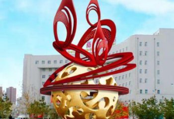 鏤空球雕塑展品，街頭雕塑，烤漆鏤空球雕塑供需