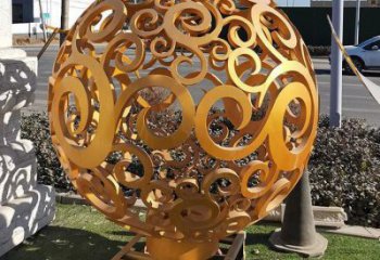 鏤空球雕塑制作，廣場雕塑，烤漆鏤空球雕塑廠家
