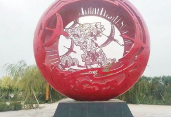 空心球雕塑定制，市標(biāo)雕塑，鏤空空心球雕塑定做廠家