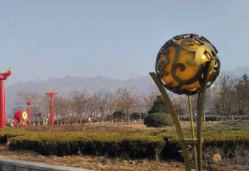 空心球雕塑生產(chǎn)商，動態(tài)雕塑，鏤空空心球雕塑定制