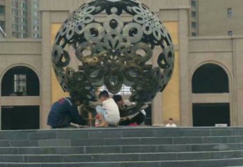 球體雕塑承接，鍛造工藝，不銹鋼球體雕塑訂做
