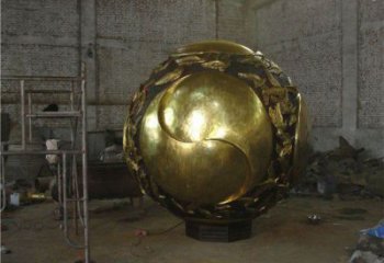 燈光球雕塑擺件定制，市標雕塑，不銹鋼燈光球雕塑廠