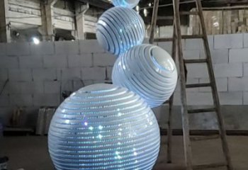燈光球雕塑承接，城市雕塑，不銹鋼燈光球雕塑精品