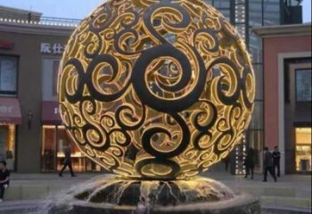 燈光球雕塑展品，鋼管組合，不銹鋼燈光球雕塑常用