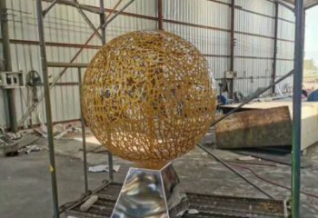 燈光球雕塑展示，園林裝飾，不銹鋼燈光球雕塑承接