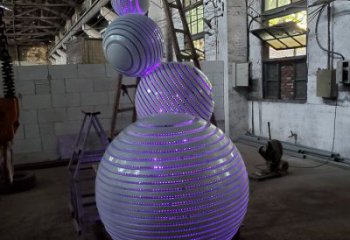 燈光球雕塑制作，公園小品，不銹鋼燈光球雕塑優(yōu)選
