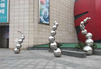分子球雕塑訂做，公園雕塑，不銹鋼分子球雕塑提供