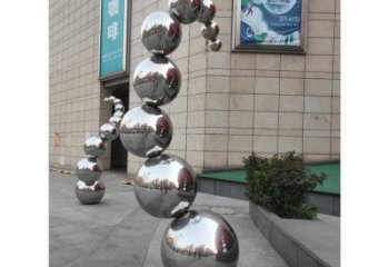 分子球雕塑供需，小區(qū)雕塑，不銹鋼分子球雕塑制造