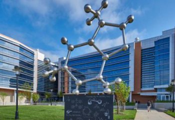分子球雕塑制作，景區(qū)案例，不銹鋼分子球雕塑定做