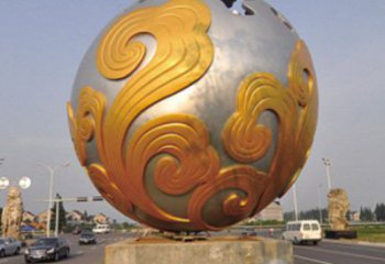 花紋球雕塑廠，景觀雕塑，不銹鋼花紋球雕塑制作承接