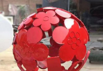 花紋球雕塑制作，景觀雕塑，不銹鋼花紋球雕塑常用