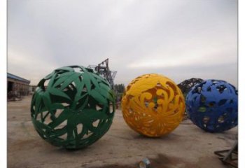 鏤空花紋球雕塑定做，廣場雕塑，不銹鋼花紋球雕塑優(yōu)選