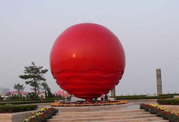 繡球雕塑供求，村標(biāo)概念，烤漆繡球雕塑通用