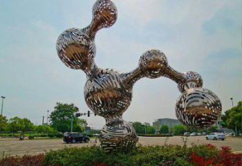 原子球雕塑廠，鏤空工藝，不銹鋼原子球雕塑精選