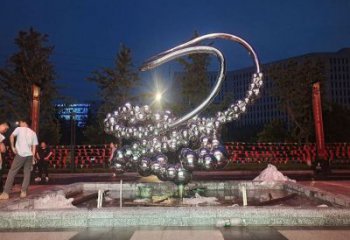 原子球雕塑選用，彩鋼制作，不銹鋼原子球雕塑制造商